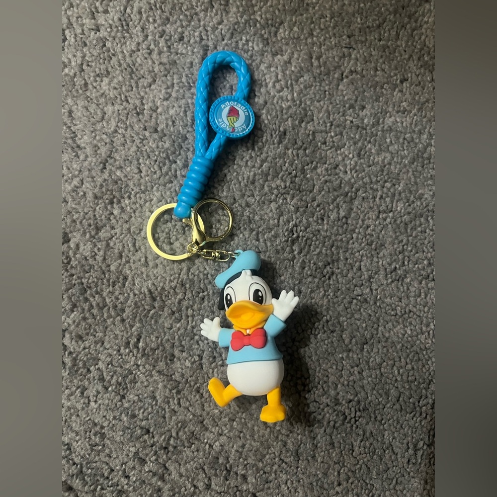 Donald Duck Keychain with Blue Strap